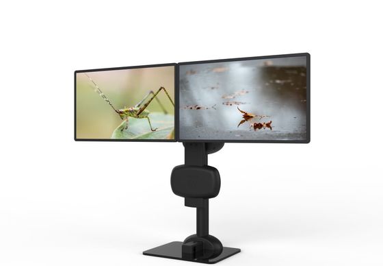 電動リフティング回転式ダブルモニターブレーケット 首と腰の硬直感を緩和するために